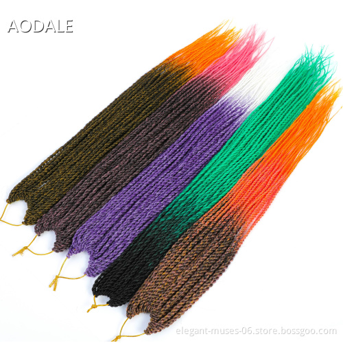 Stocks 24 inch Ombre Senegalese Twist Hair Crochet braids 30 Roots/pack Synthetic Braiding Hair for Women